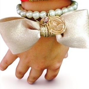 Knotical Nautical Nantucket Black Rope Bow Bracelet With Brass Hook Clasp NEW